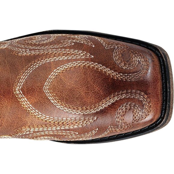 SheSole Western Boots Women's Brown Tan Faux Leather Square Toe Wide Mid Calf - Picture 3 of 8